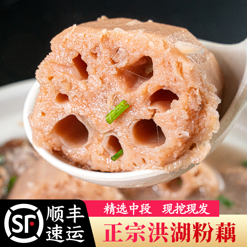湖北洪湖莲藕新鲜煲汤粉藕正宗红藕武汉九孔红莲藕现挖特产3斤5斤
