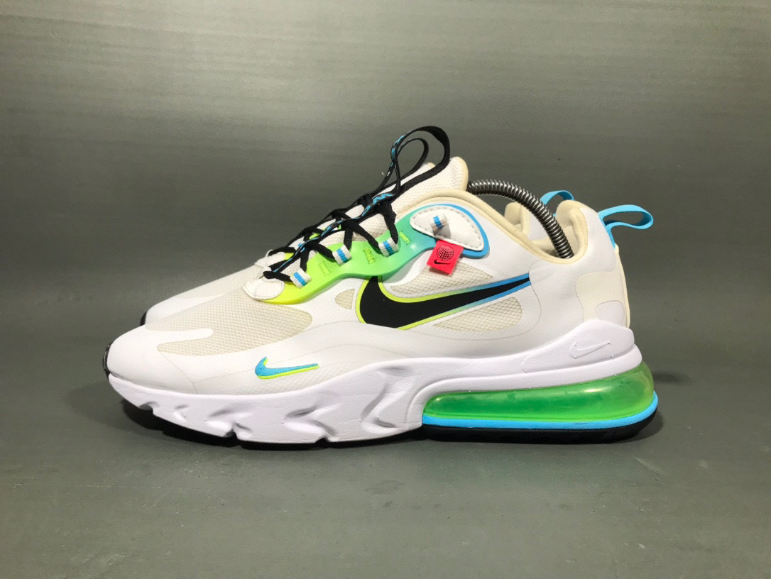 44码 耐克 Air max 270 白蓝绿气垫跑步鞋/无原盒/偏瘦一些