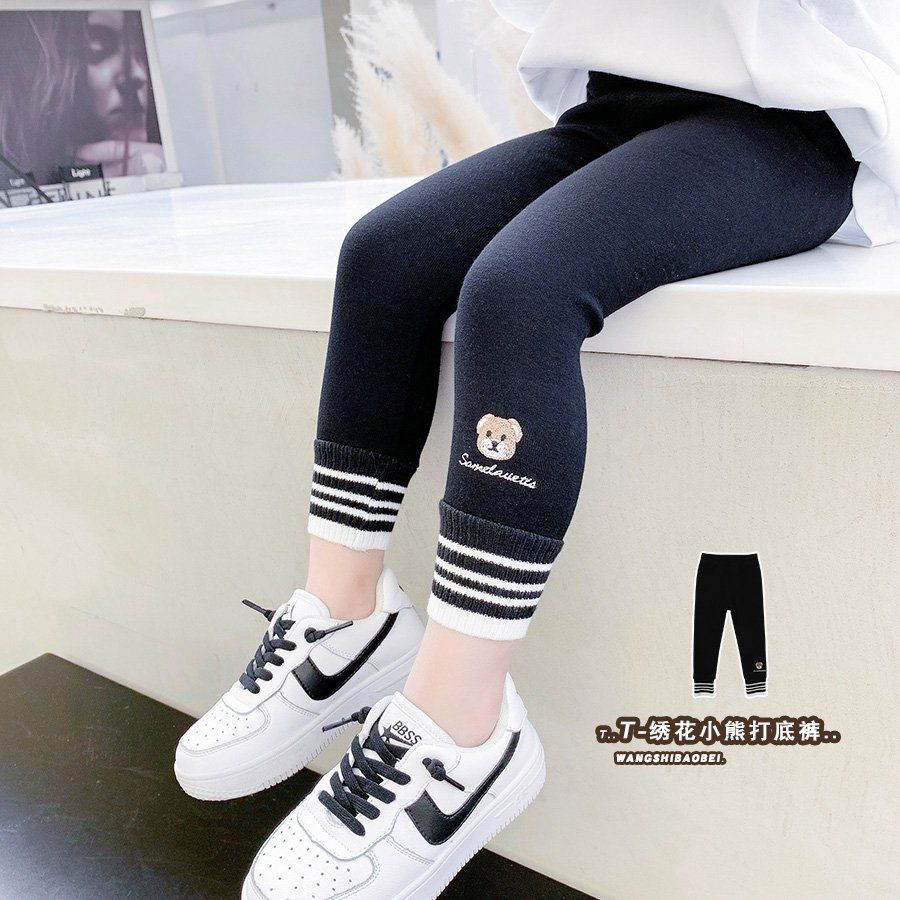 女童弹力打底裤2023春春季儿童洋气外穿新款棉裤子薄款长裤潮