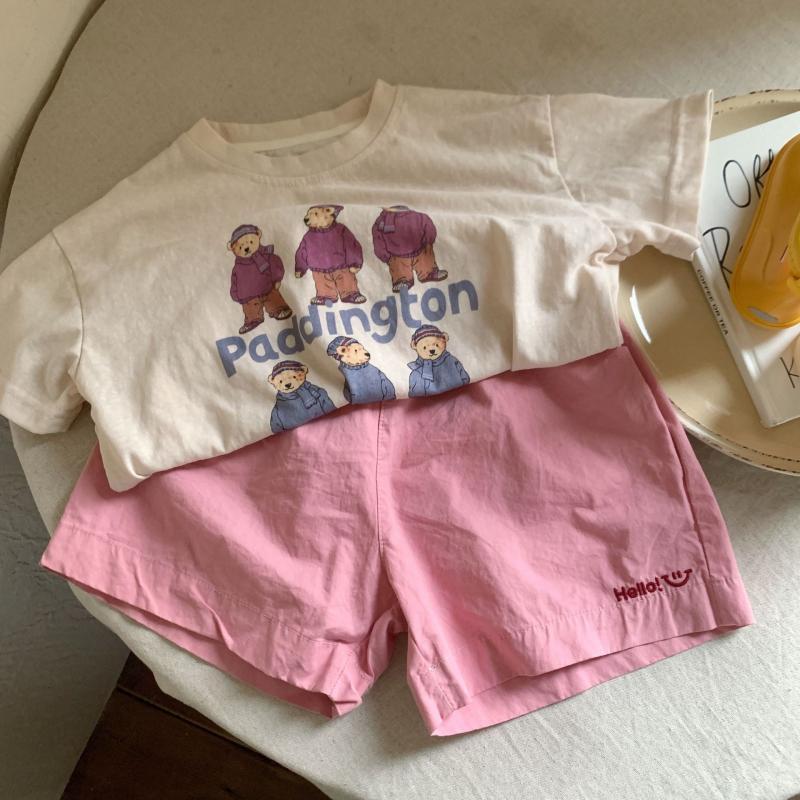 夏装新款小童夏季女宝宝女童短裤字母刺绣休闲短裤五分裤儿童热裤