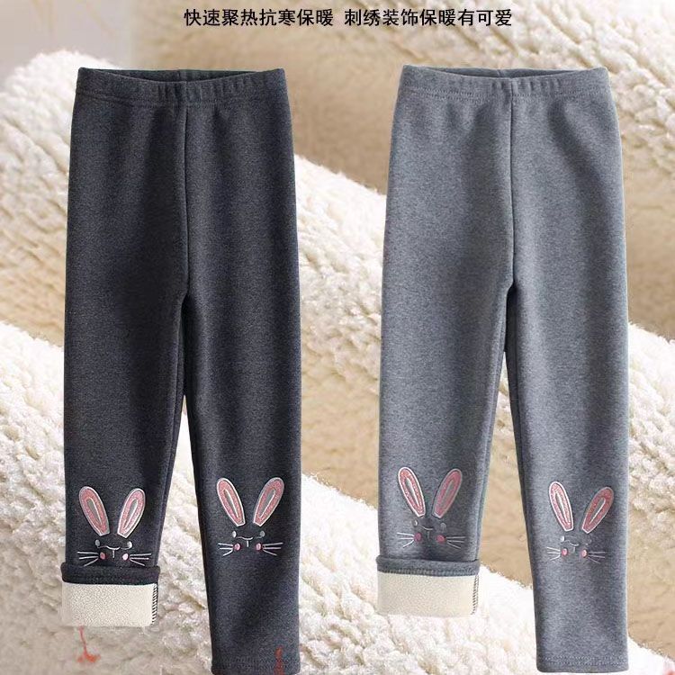 加绒打底裤秋冬保暖宝宝外穿加厚一体绒男女童中小儿童宝宝绒裤子