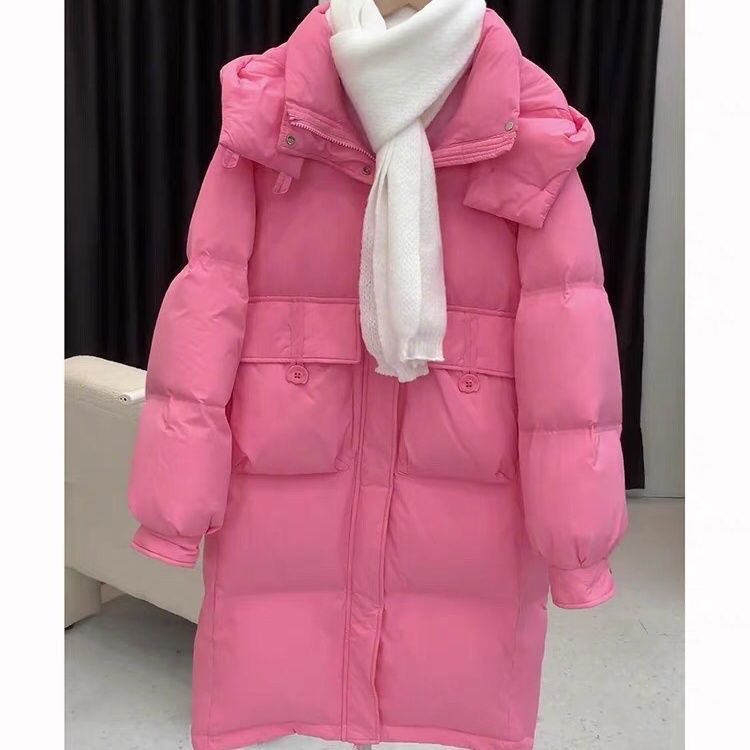 波司豋小个子洋气超减龄高级感芭比粉色中长款连帽羽绒服女冬季20