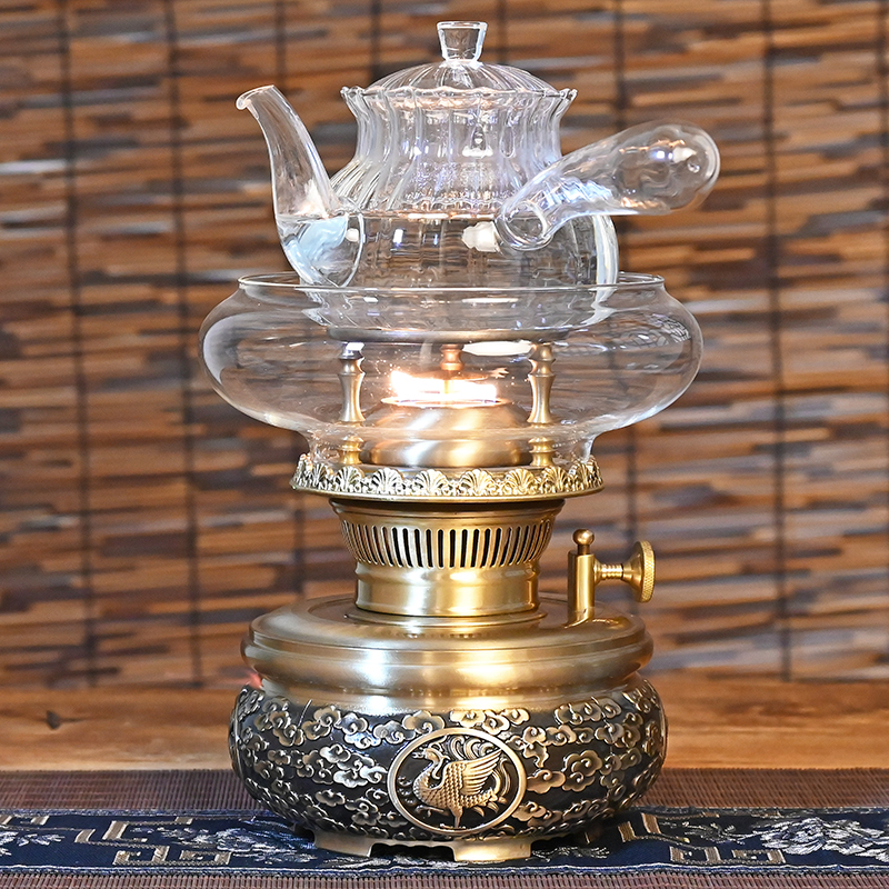 丝焰茶灯【朱雀】烧水煮茶炉空气灯黄铜炉中式炖煮滋补品