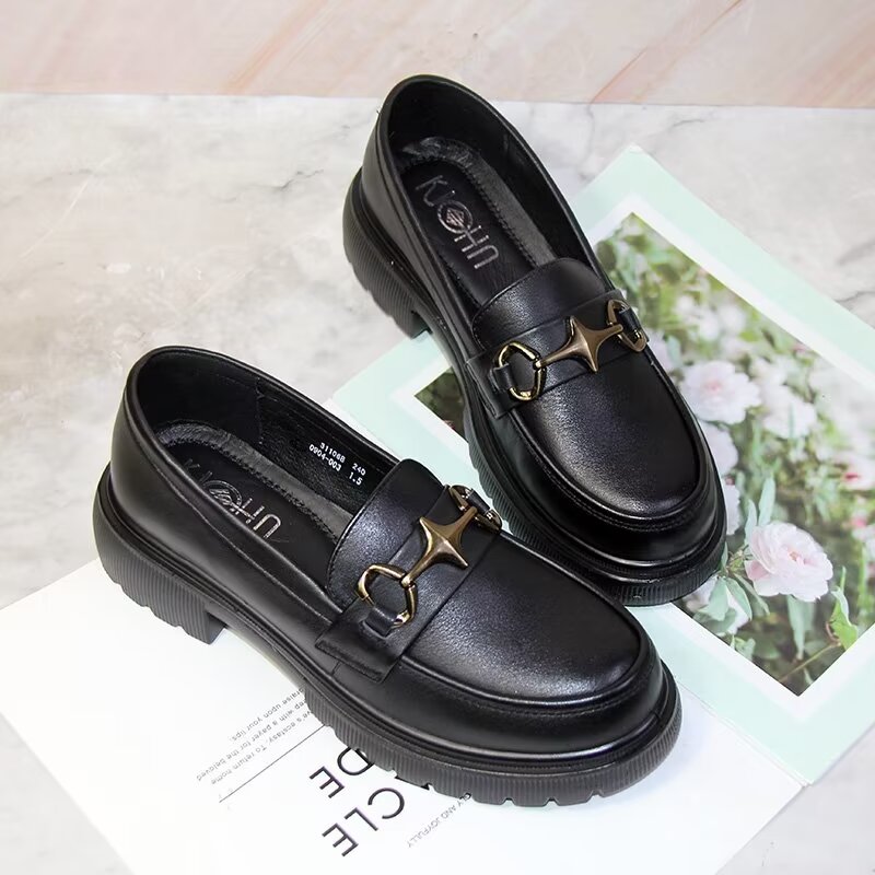 特价福利款150时尚百搭厚底舒适圆头乐福鞋