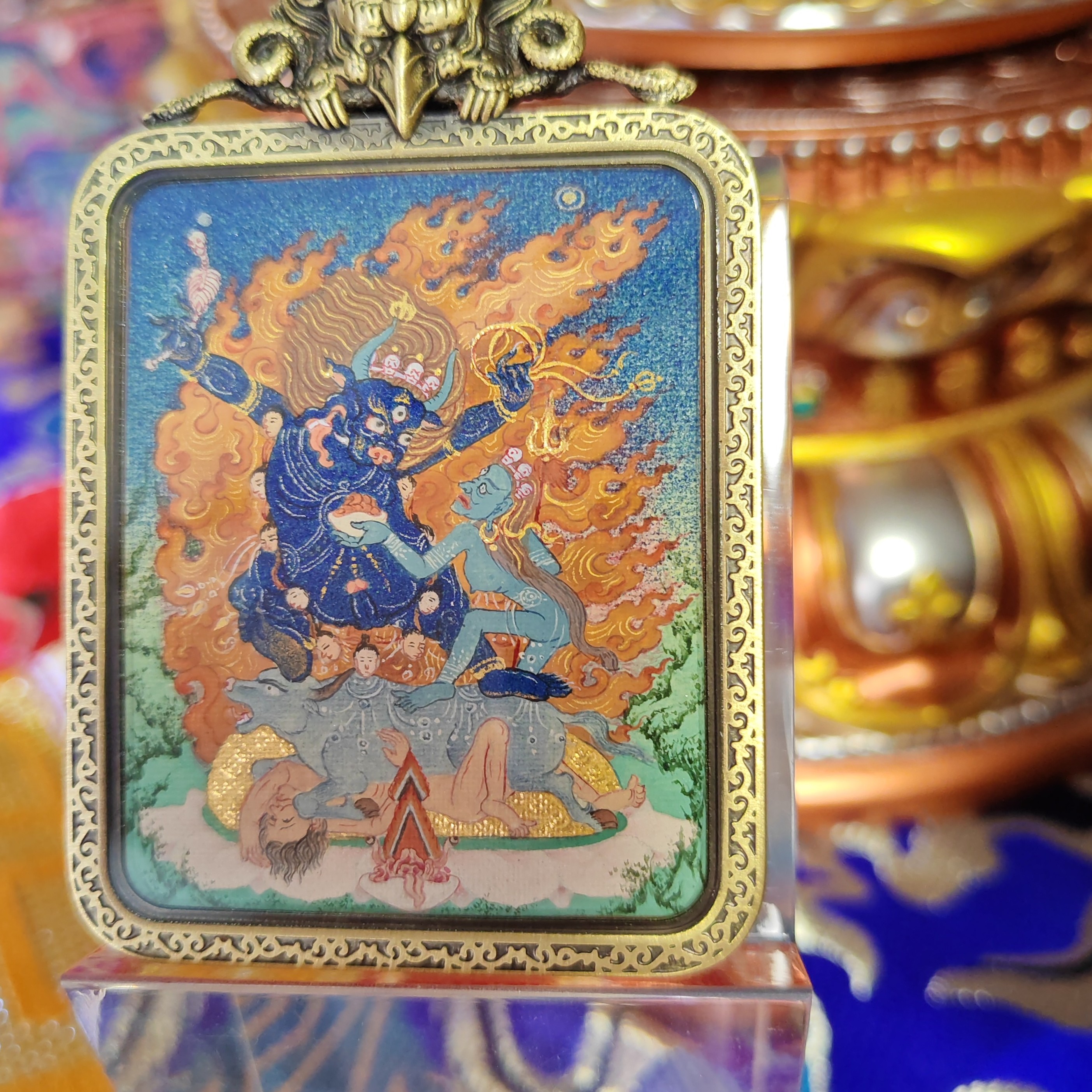 非遗技艺手绘唐卡阎魔敌