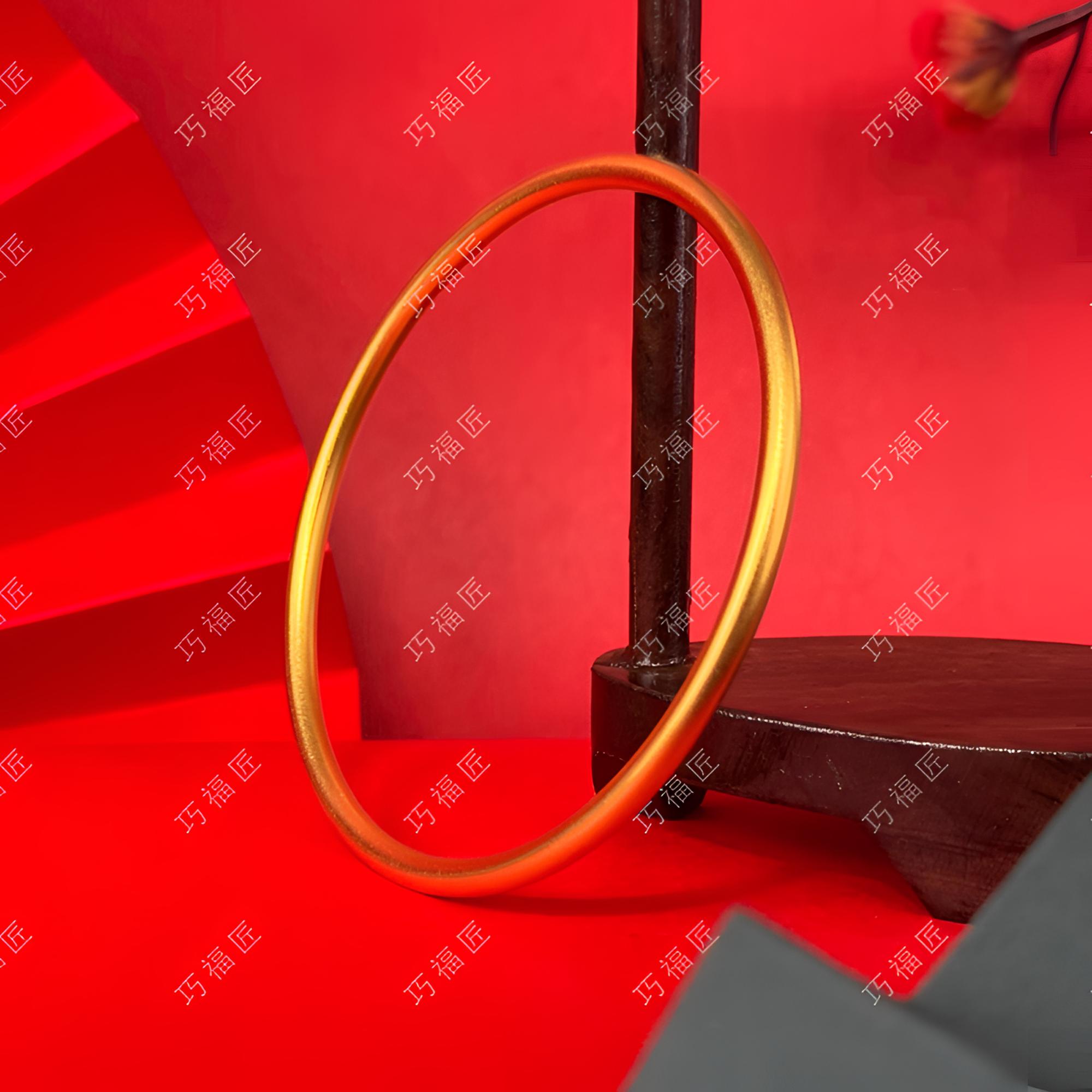足银手镯 古法素圈手镯工艺实心百搭款 时尚传承简约经典