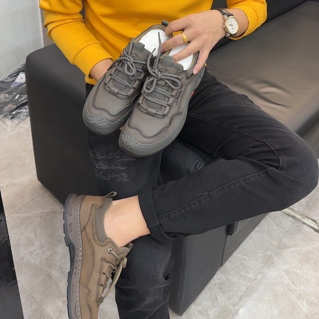 【大公道实体】新款秋冬时尚休闲百搭男士皮面轻底鞋