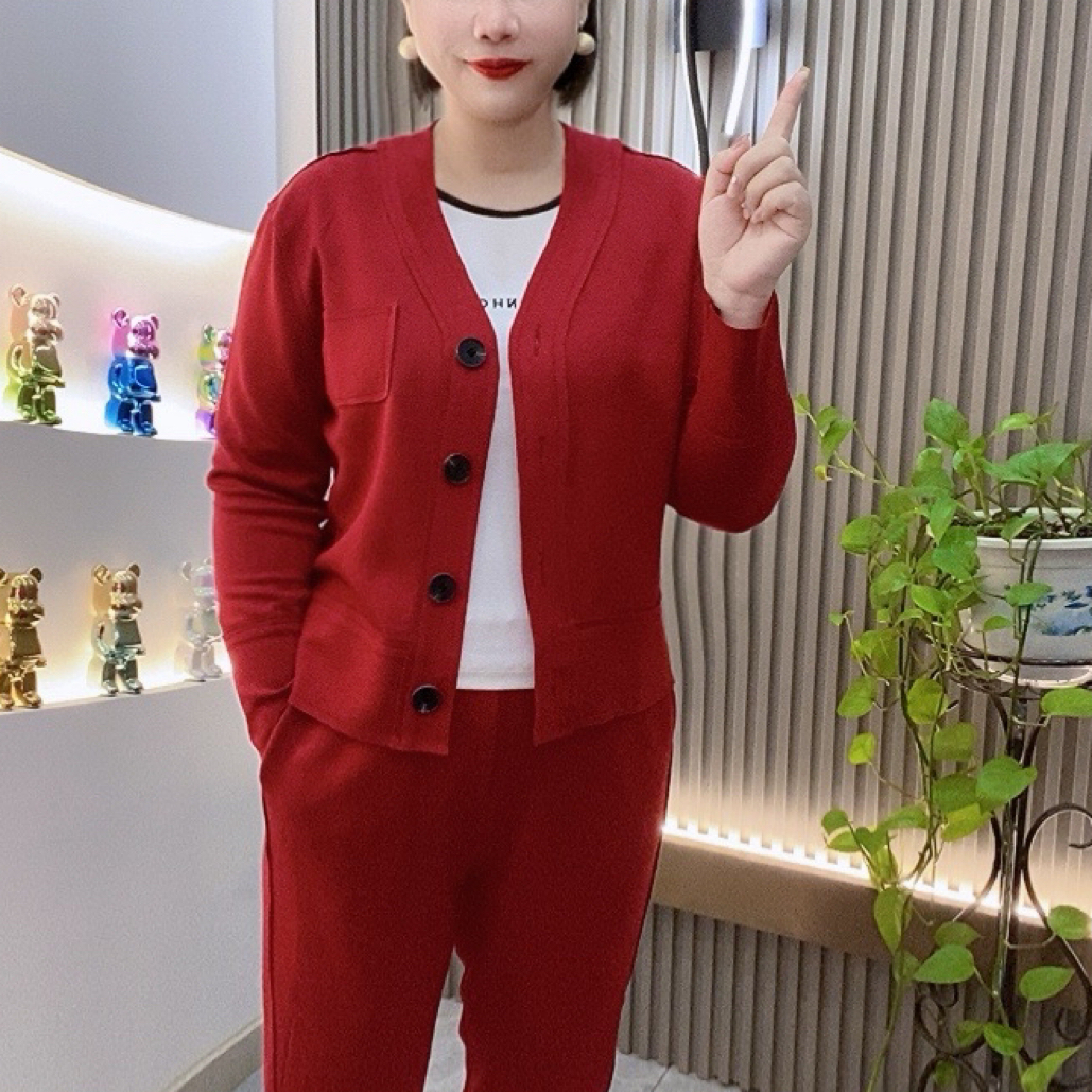 纽扣运动套装休闲显瘦（不加绒）