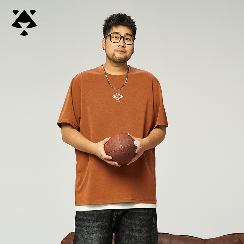 【加厚秋冬款】森老板大码男装秋季内搭短袖加大印花T恤男宽松半袖