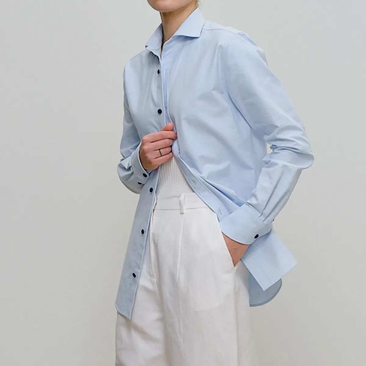 【GELINA】2025春夏新款简约松弛时尚高级感长袖衬衫1009
