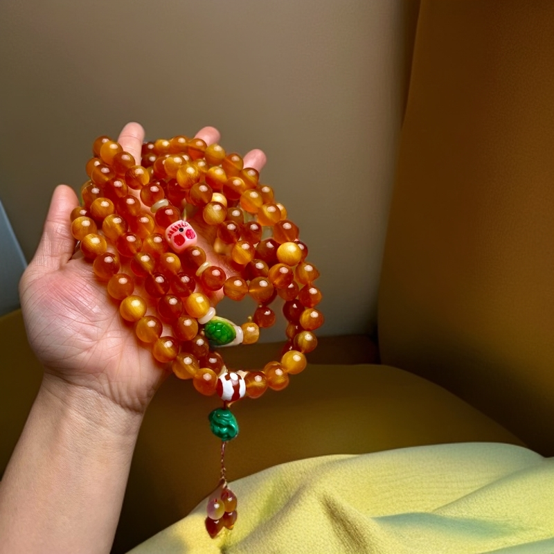 非金属珐琅手链 黑驴蹄108颗长链多圈民族风手工女款时尚多层彩色