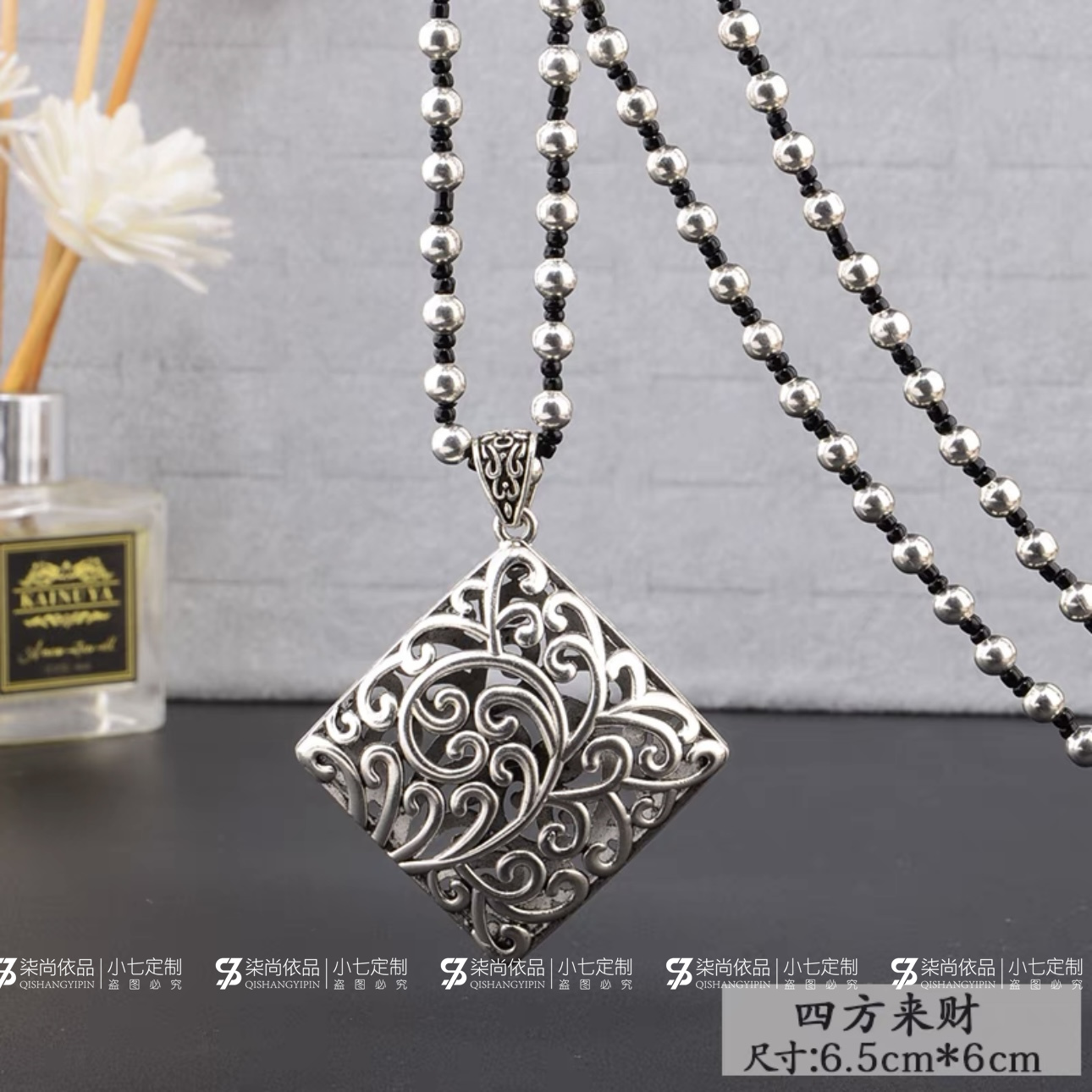 合金项链 【TT潮品】四方来财长款项链镂空设计简约个性毛衣链133