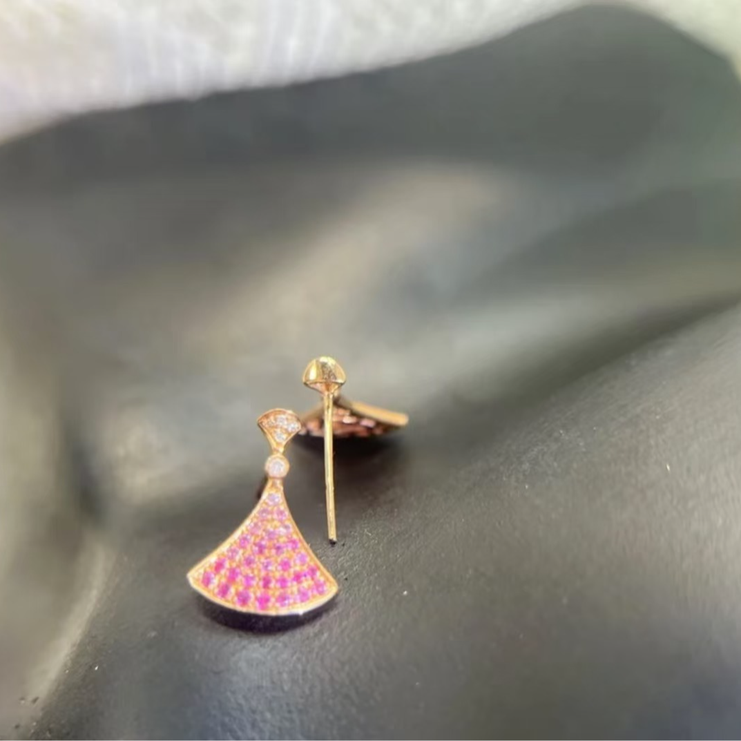 【PEIDI珠宝 】18K  彩宝小裙子耳钉
