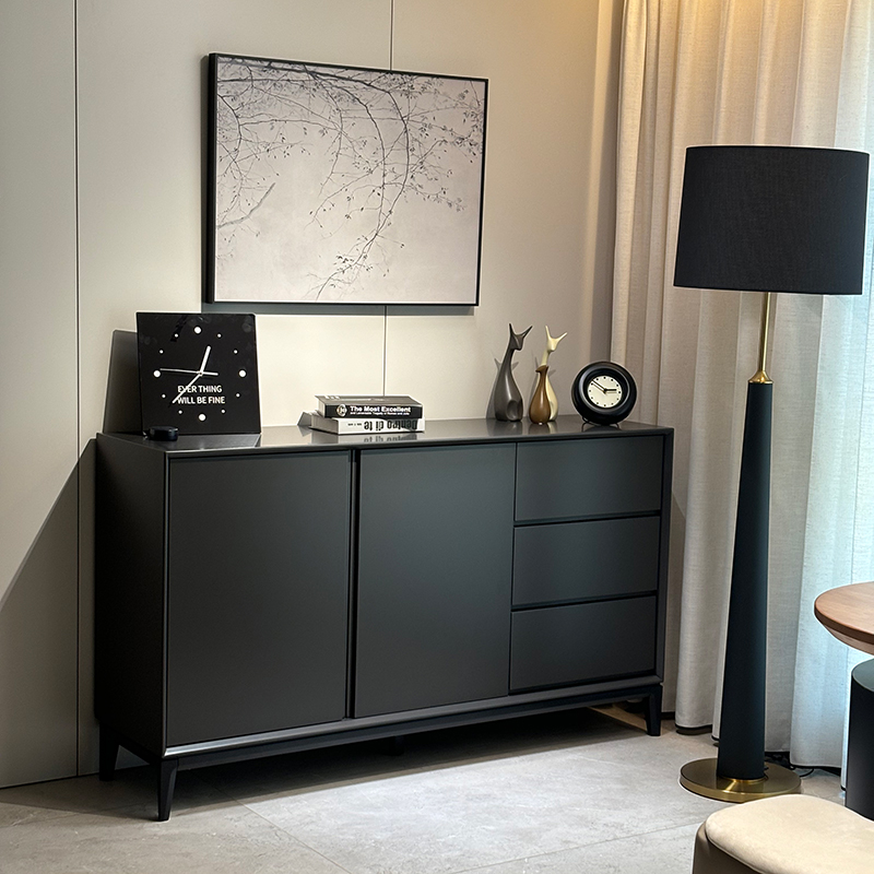 【极简两门收纳柜】意式实木餐边柜现代简约收纳置物柜客厅储物柜