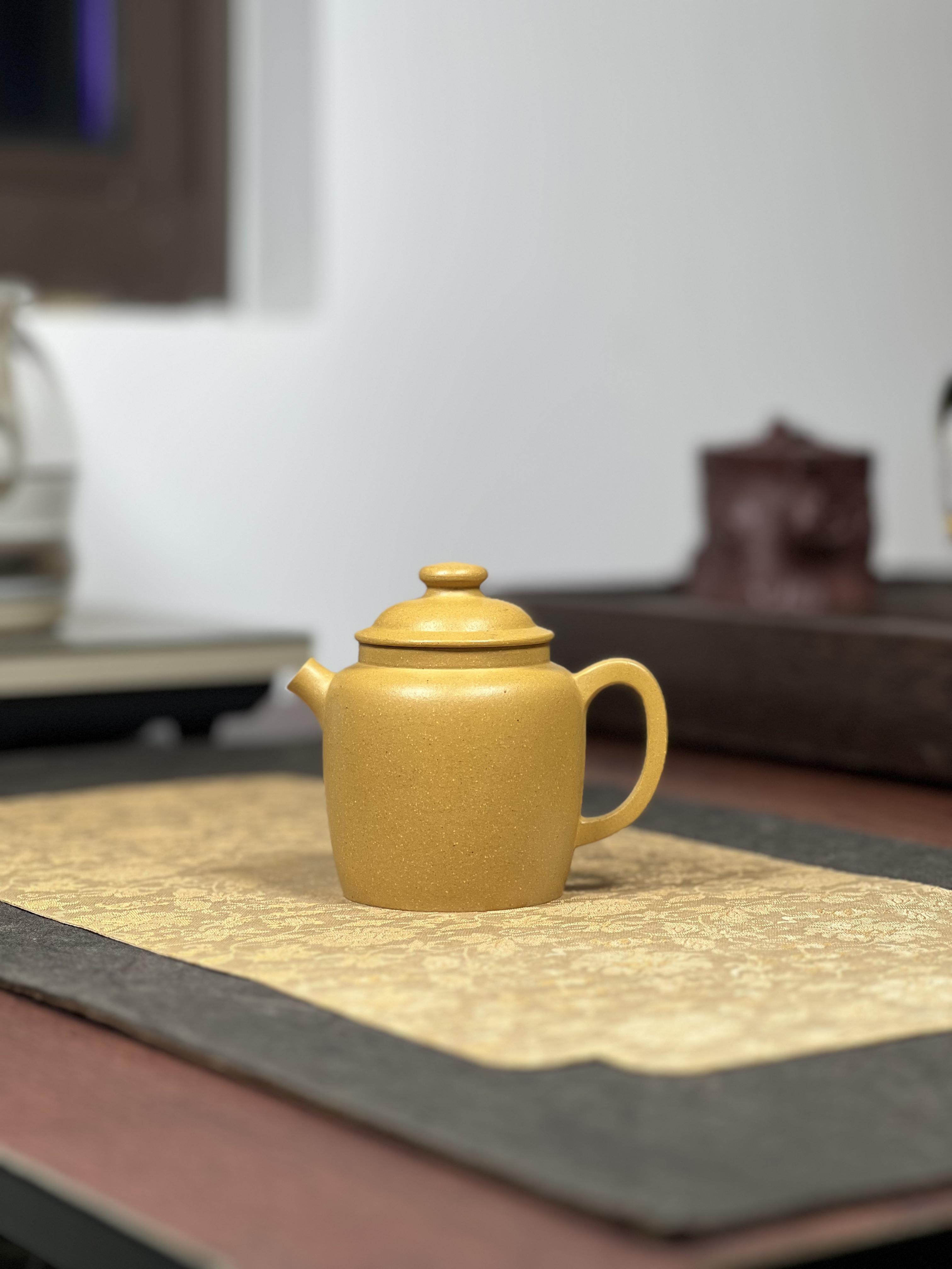 黄龙山原矿黄金段泥巨轮珠壶160毫升全手工宜兴茶具套装紫砂壶