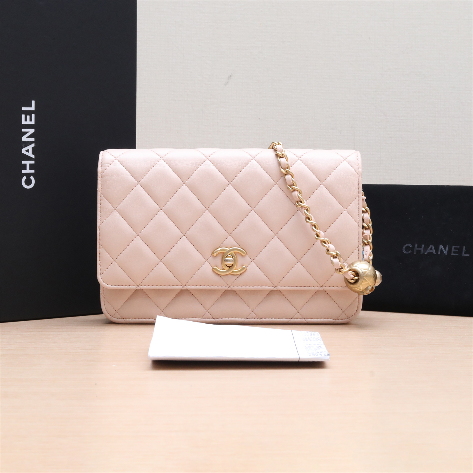 99新 Chanel/香奈儿 小花Jerry P234347949 CF WOC 粉色 金球 包