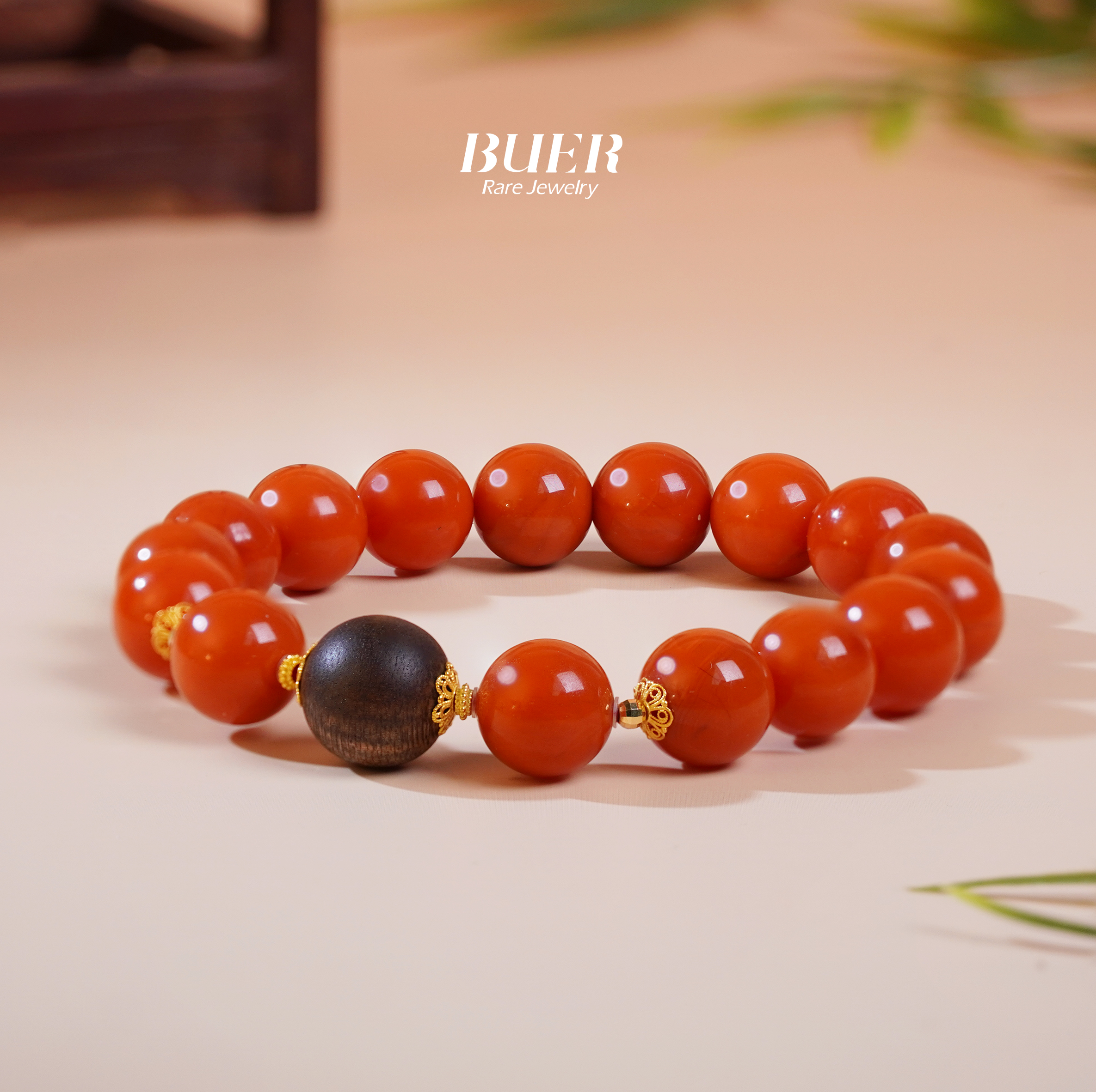 【不二】南红18K金DIY单圈手串11mm+