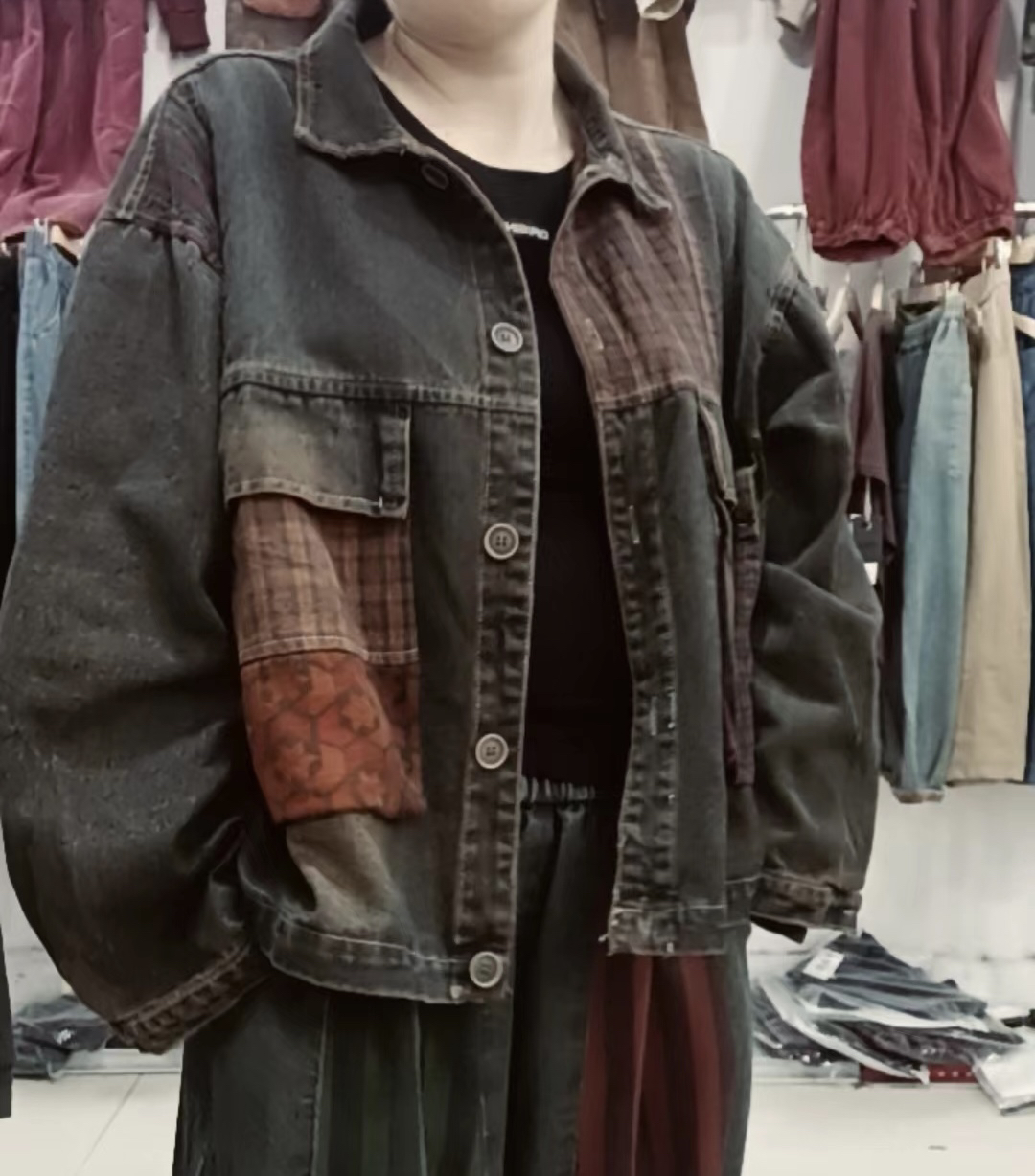 秋款牛仔复古短款外套女