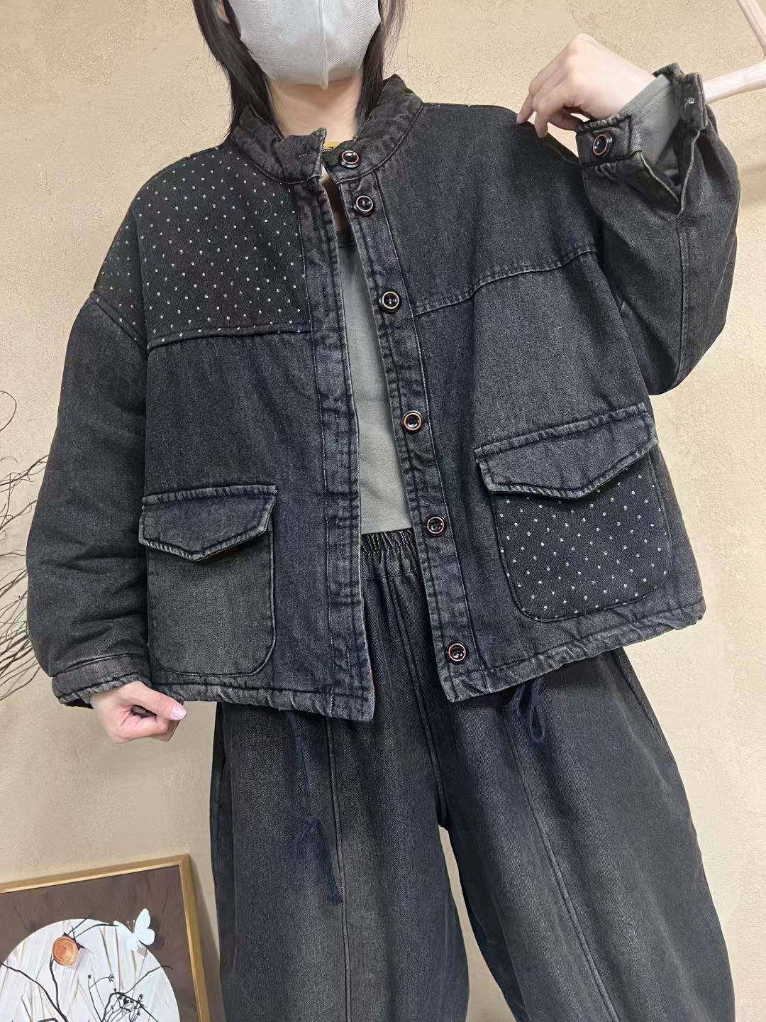 时尚宽松拼色牛仔外套女显瘦休闲百搭上衣潮