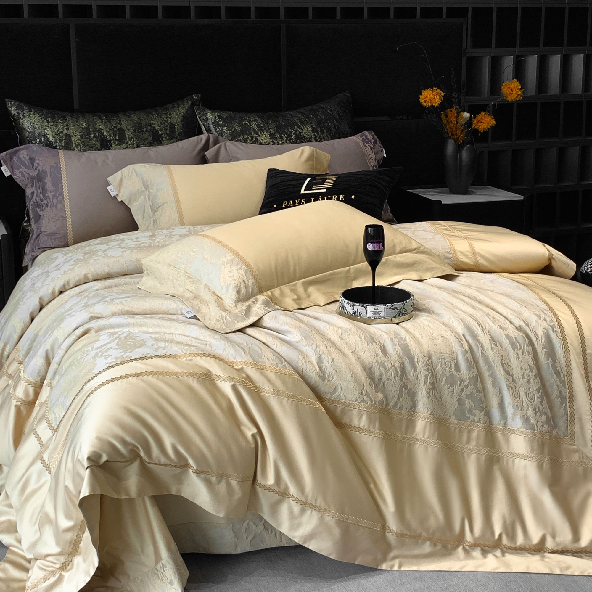 STUART别墅【卢浮宫】佩姿劳伦/900T色织/厚织双股匹马棉床盖四件套