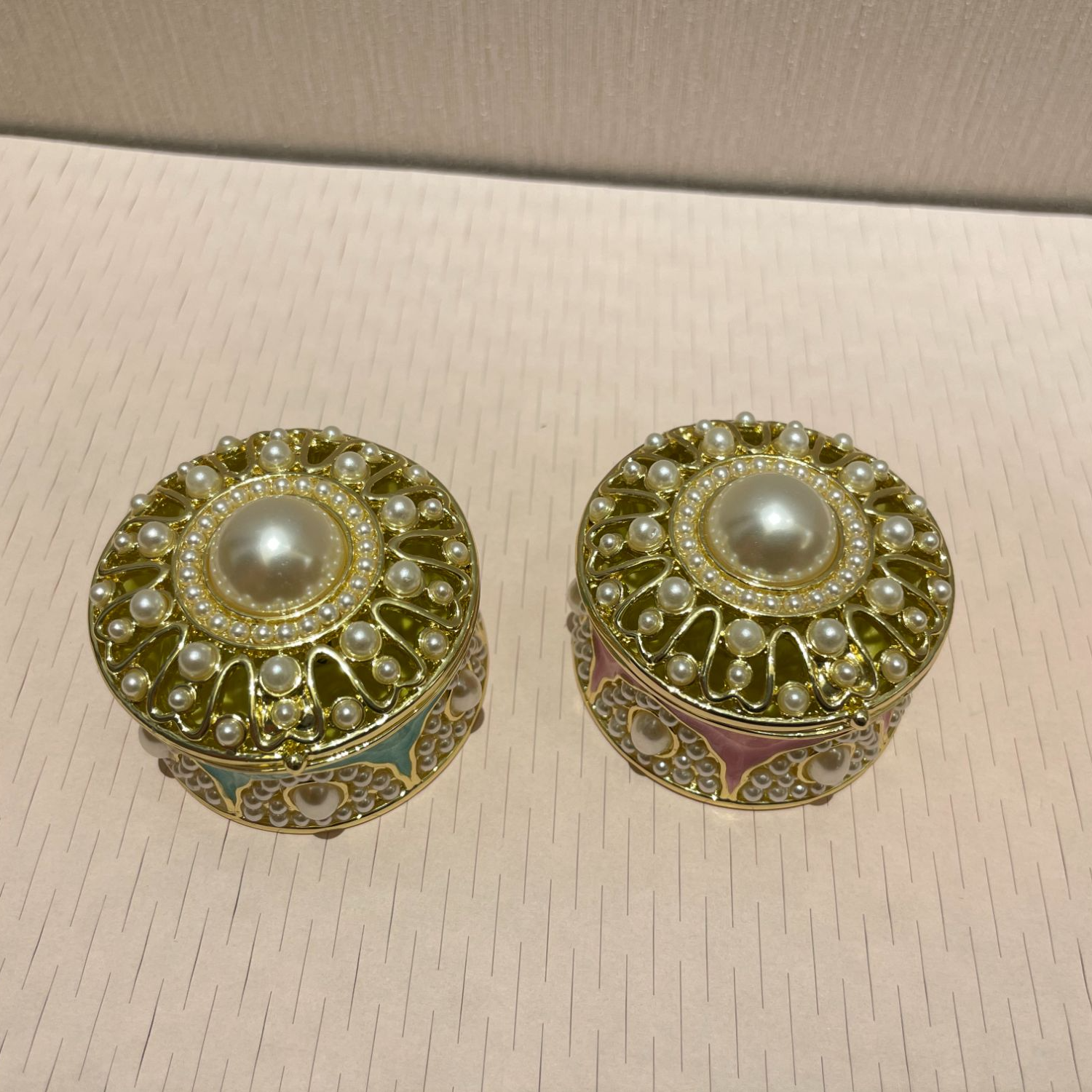 珍珠盒子收纳珐琅高级感首饰盒漂亮摆件礼物送人礼品饰品盒珐琅彩