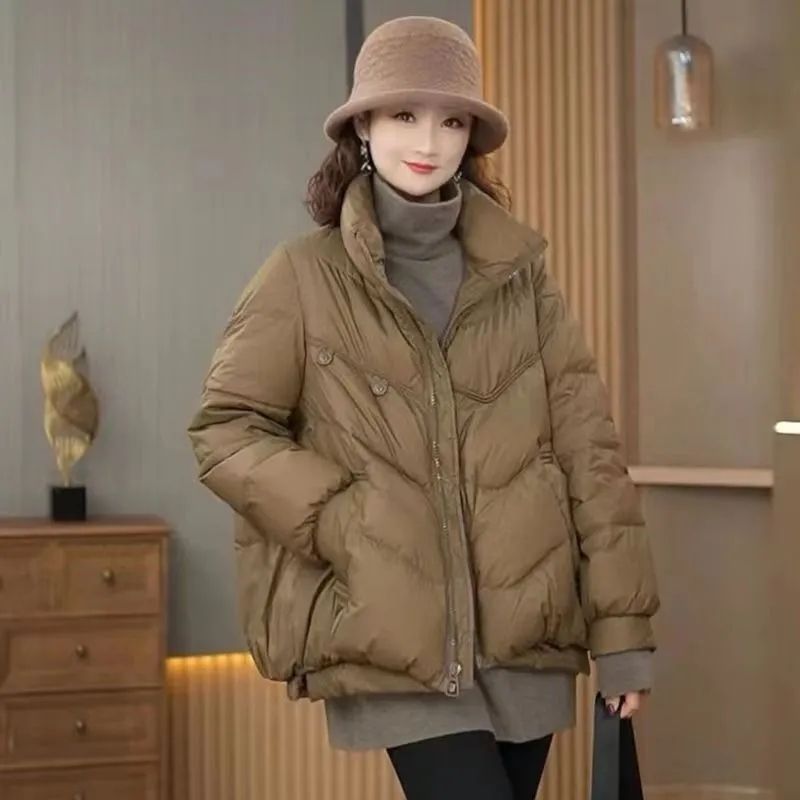 反季清仓反季新款2023韩版羽绒服女短款宽松时尚面包服小个子白WW