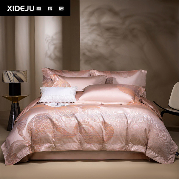 【XDJ.安吉丽娜】高端欧式埃及长绒棉提花床单床盖四件套六件套床品