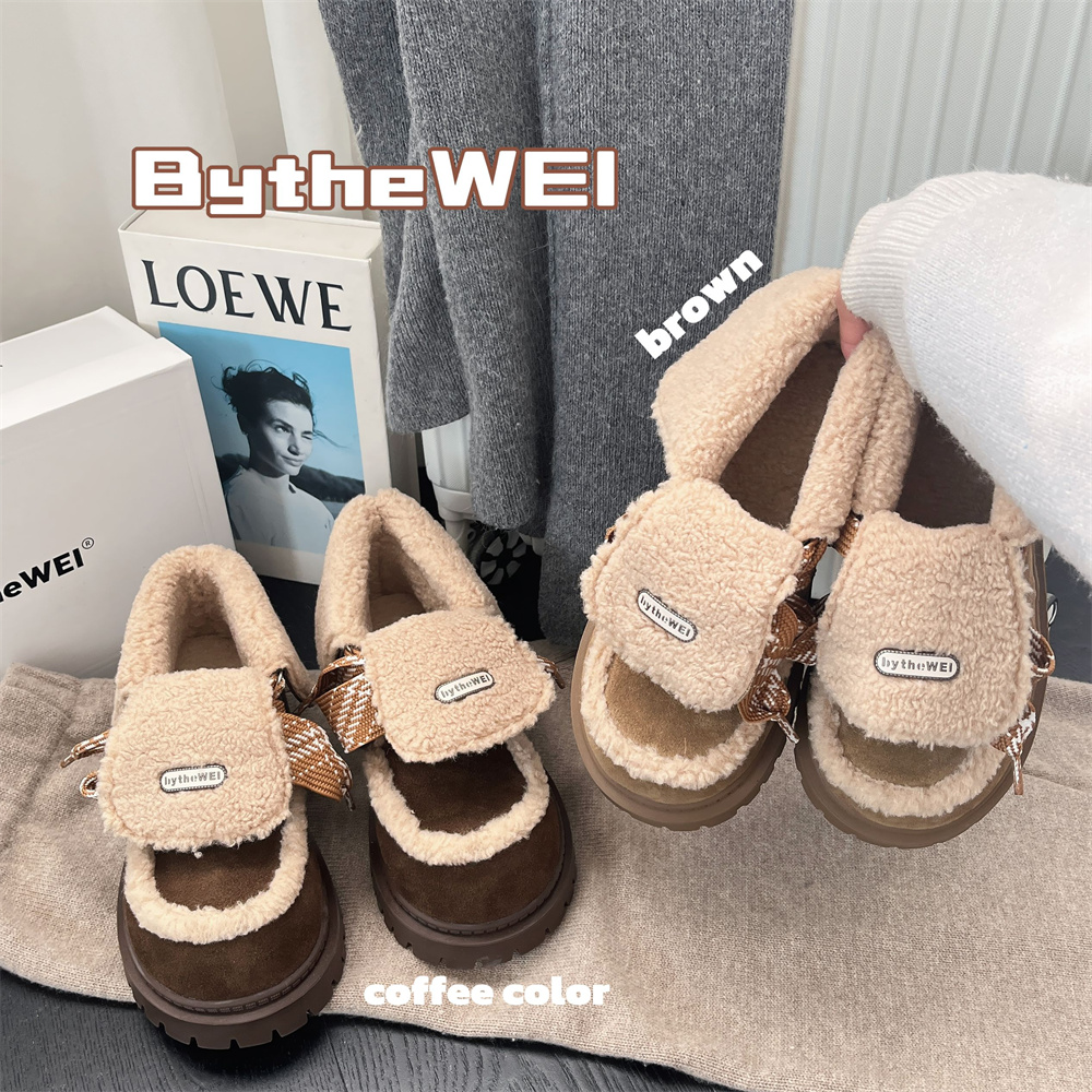 bytheWEI自制【酥酥糖】小众设计师款加绒冬季雪地靴毛毛鞋0951-02
