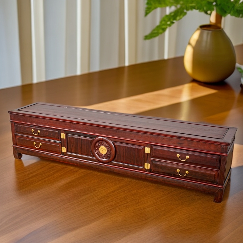 南美酸枝家用新中式简约雕花团圆电视柜