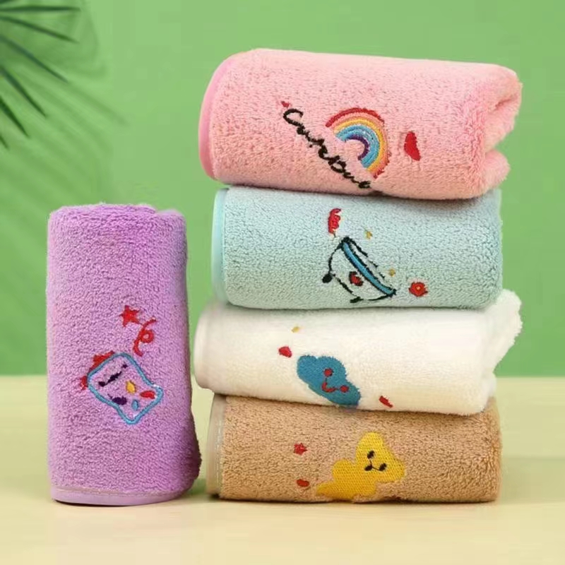 家用珊瑚绒超柔柔软可爱情侣速干吸水小加厚网红毛巾绣花毛巾棉