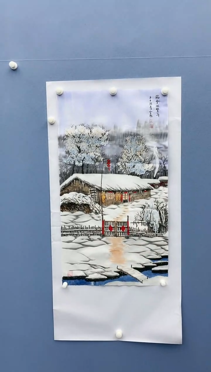 【闪购商品】绘画雪林现场原创/三尺雪景/无框/X16
