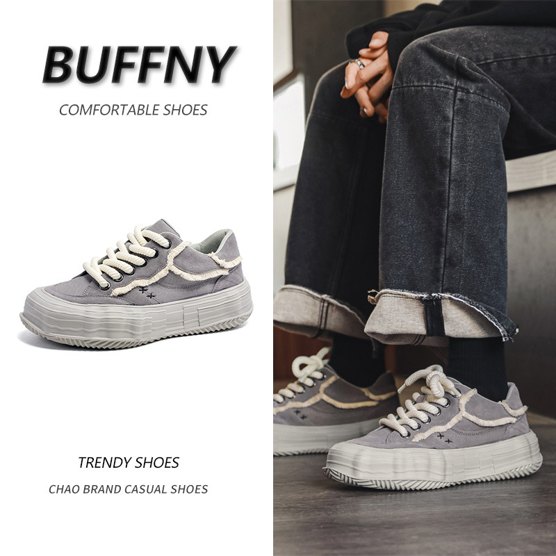 2024春季新款青年时尚溶解底板鞋复古做旧潮牌运动休闲运动滑板鞋