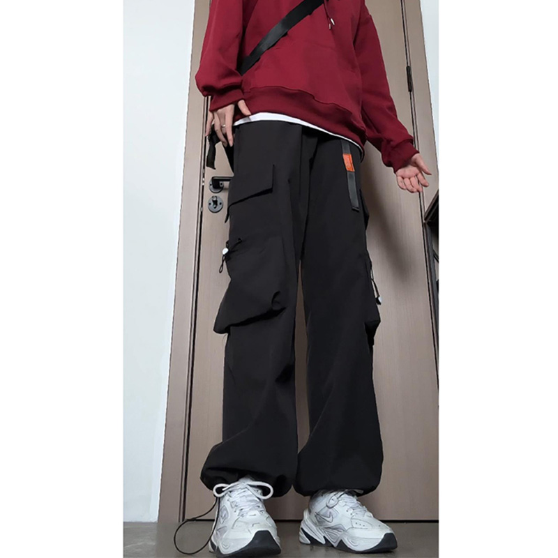 马丁靴老爹鞋搭配的裤子男款冬季加绒伞兵工装裤美式防水冲锋裤男