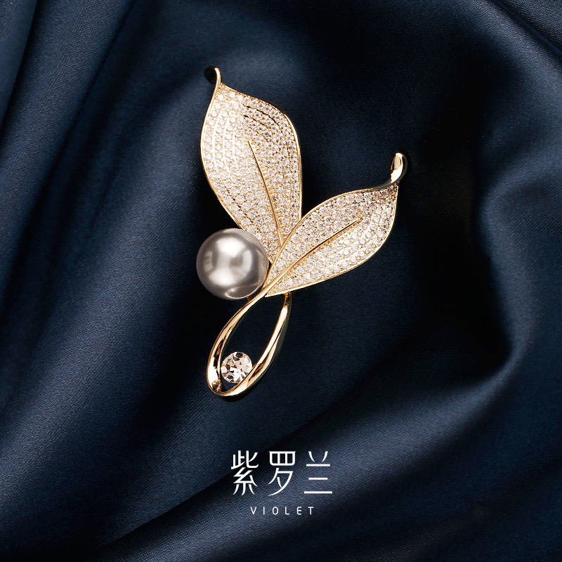 慕然 合金胸针 紫罗兰迭香胸针女高档精致胸花防走光西装小香风