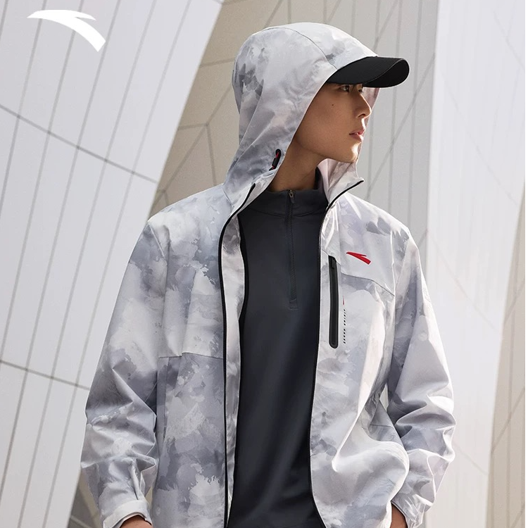  安踏防泼水梭织运动上衣男秋季新款连帽夹克上衣152447617N-LL