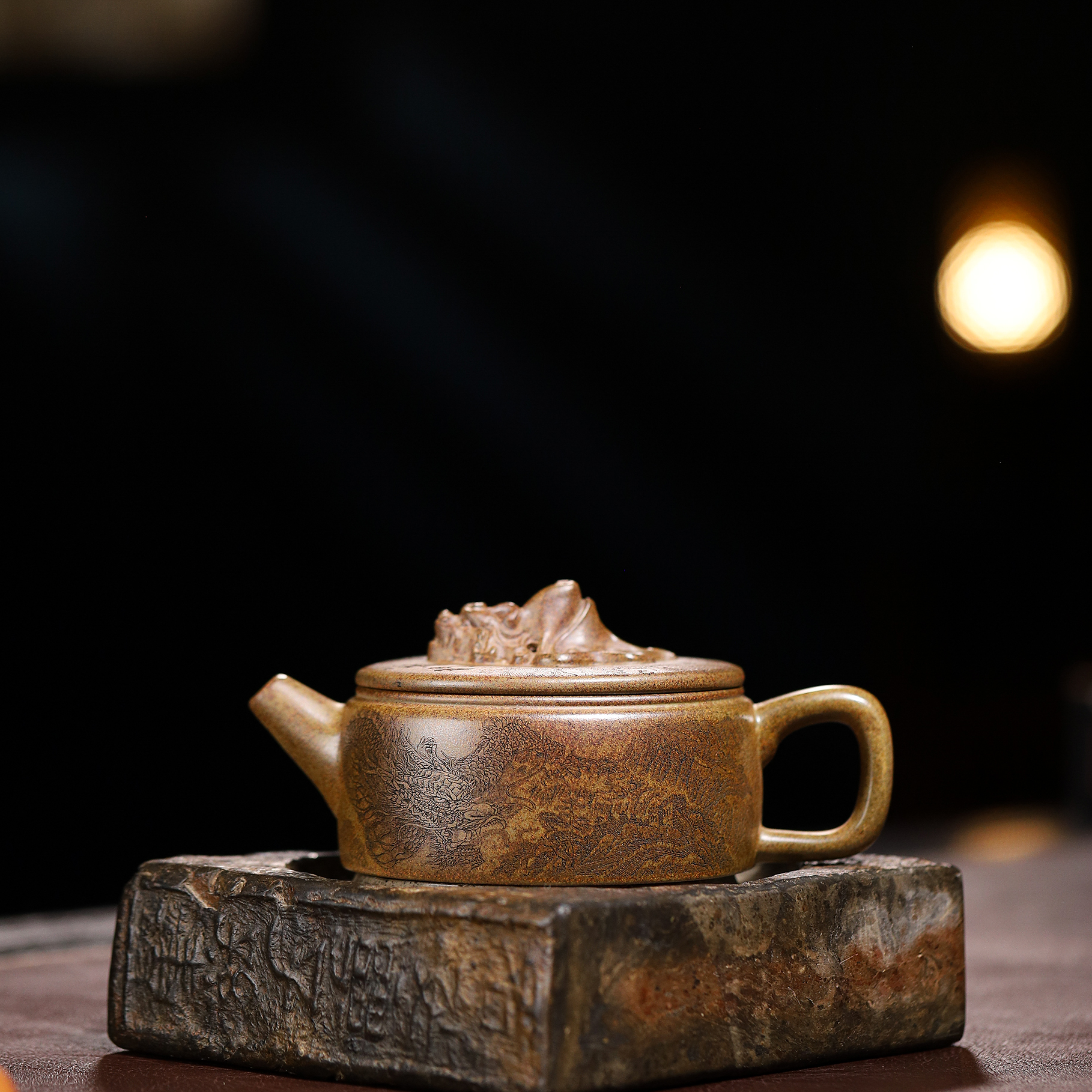 宜兴原矿古法柴烧 鱼跃龙门 约250毫升 精美 高端茶器 手工制品