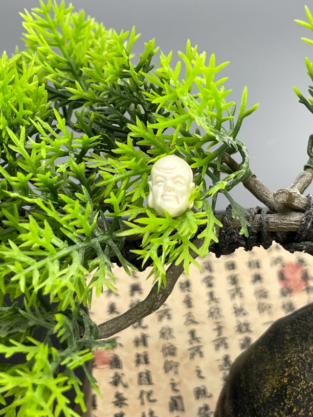 天然猛犸牙罗汉头13mm*9mm配饰白冰满纹搭配手串小吊坠精品纯手工