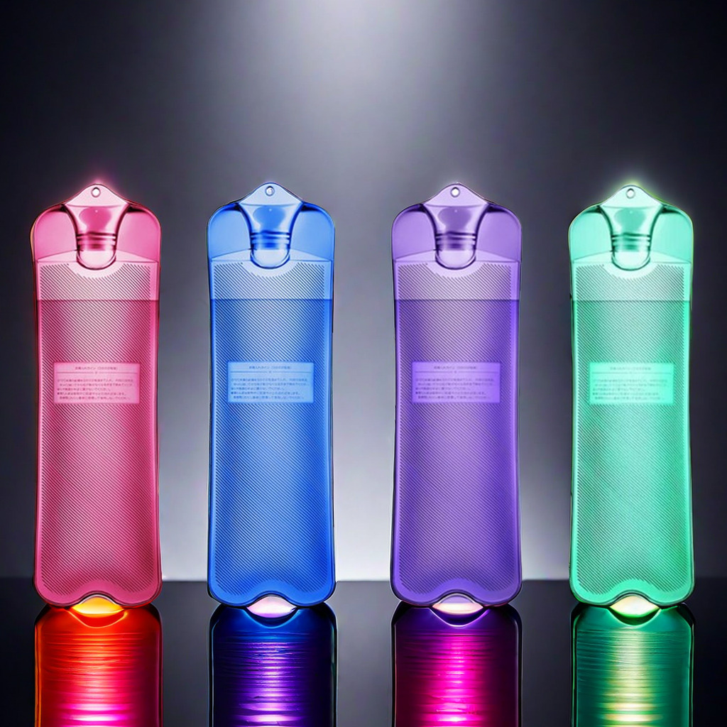 透明热水袋灌水颈椎热敷长条注水式暖水袋加厚防爆被窝专用绿色