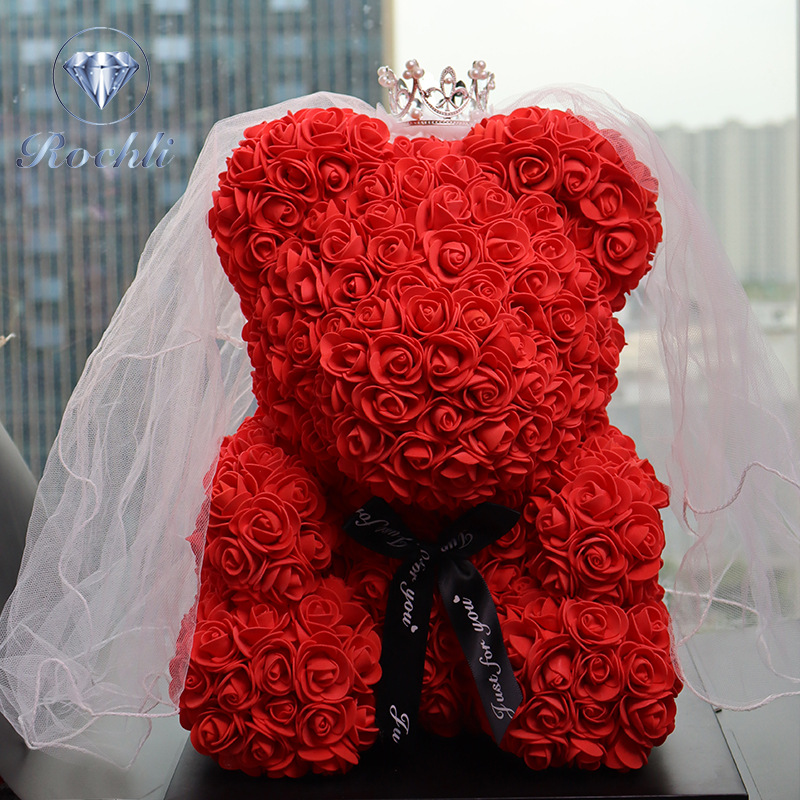 开学季永生花独角兽仿真玫瑰花告白送女友闺蜜小熊创意花束