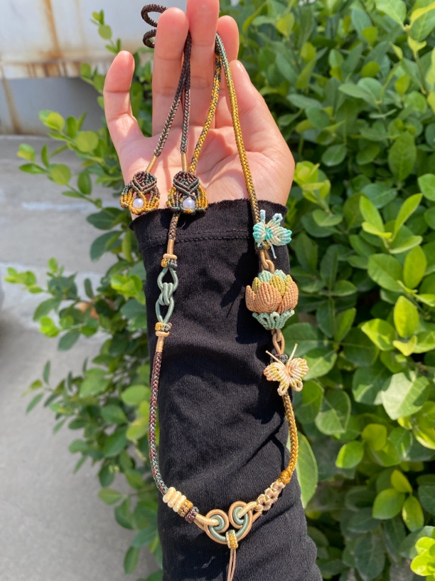 唐卡绘画作品手工编绳绳子链接