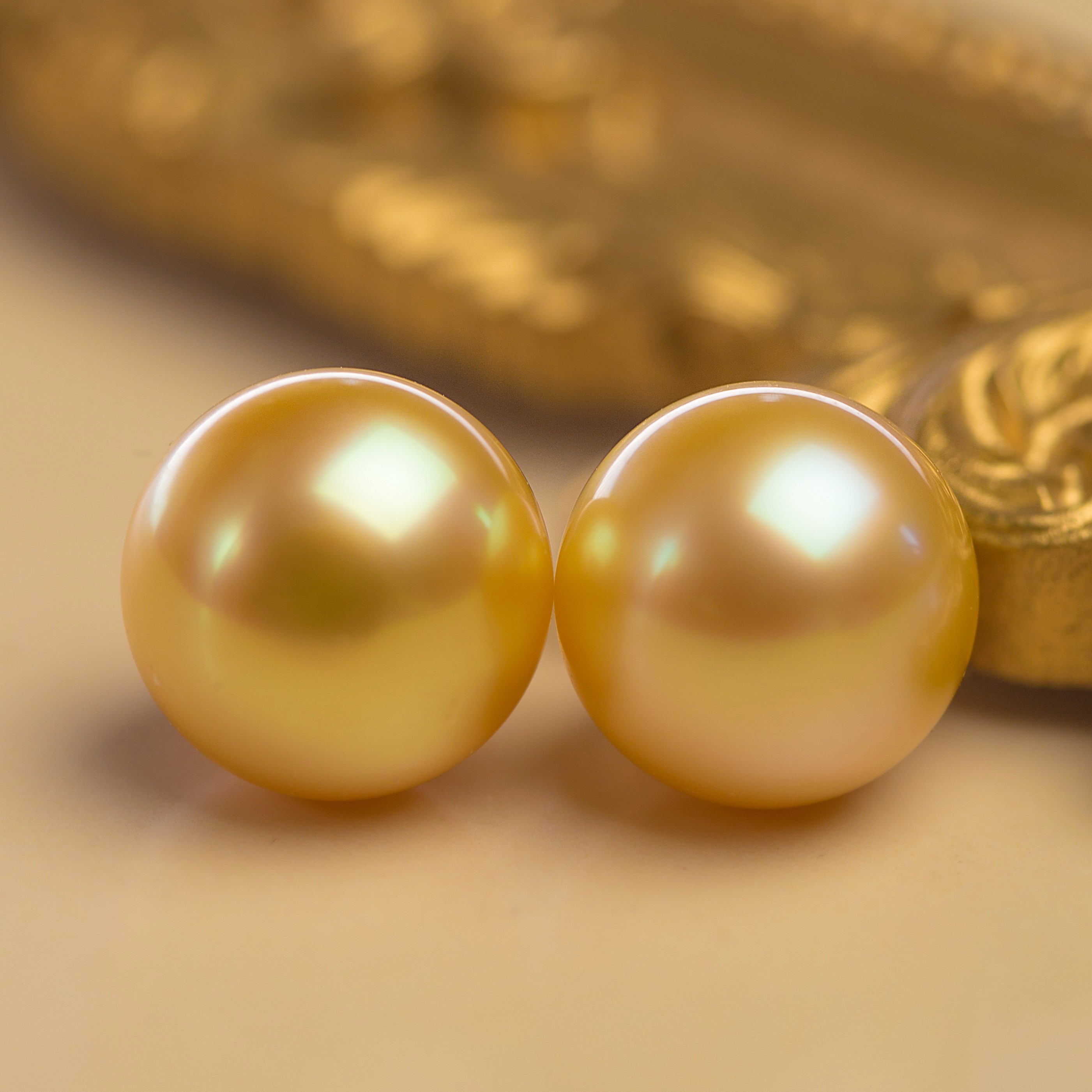 IVY CHOW金珠系列 经典百搭天然海水南洋金珠海水珍珠素耳钉