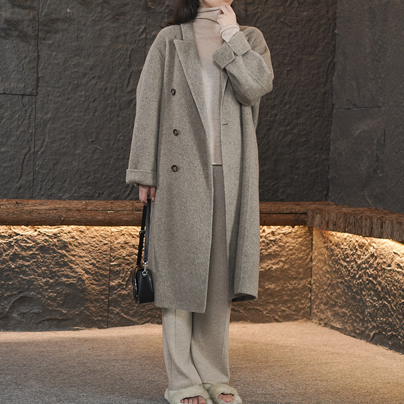 【源头工厂】冬季时尚经典绵羊毛毛呢外套大衣XY-MM001