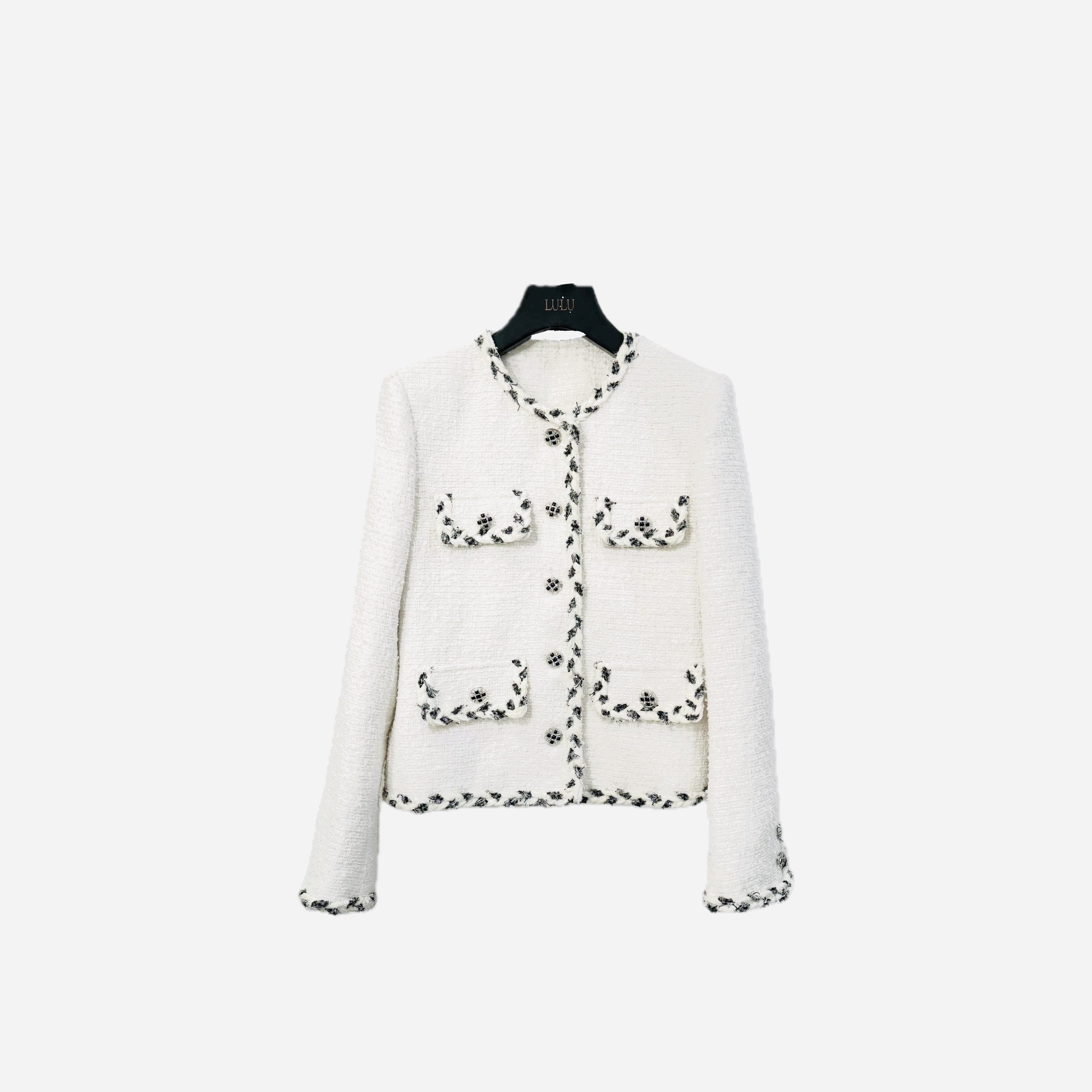 【法香告白】2024秋季针织白色重工轻奢气质轻奢百搭法式小香风外套