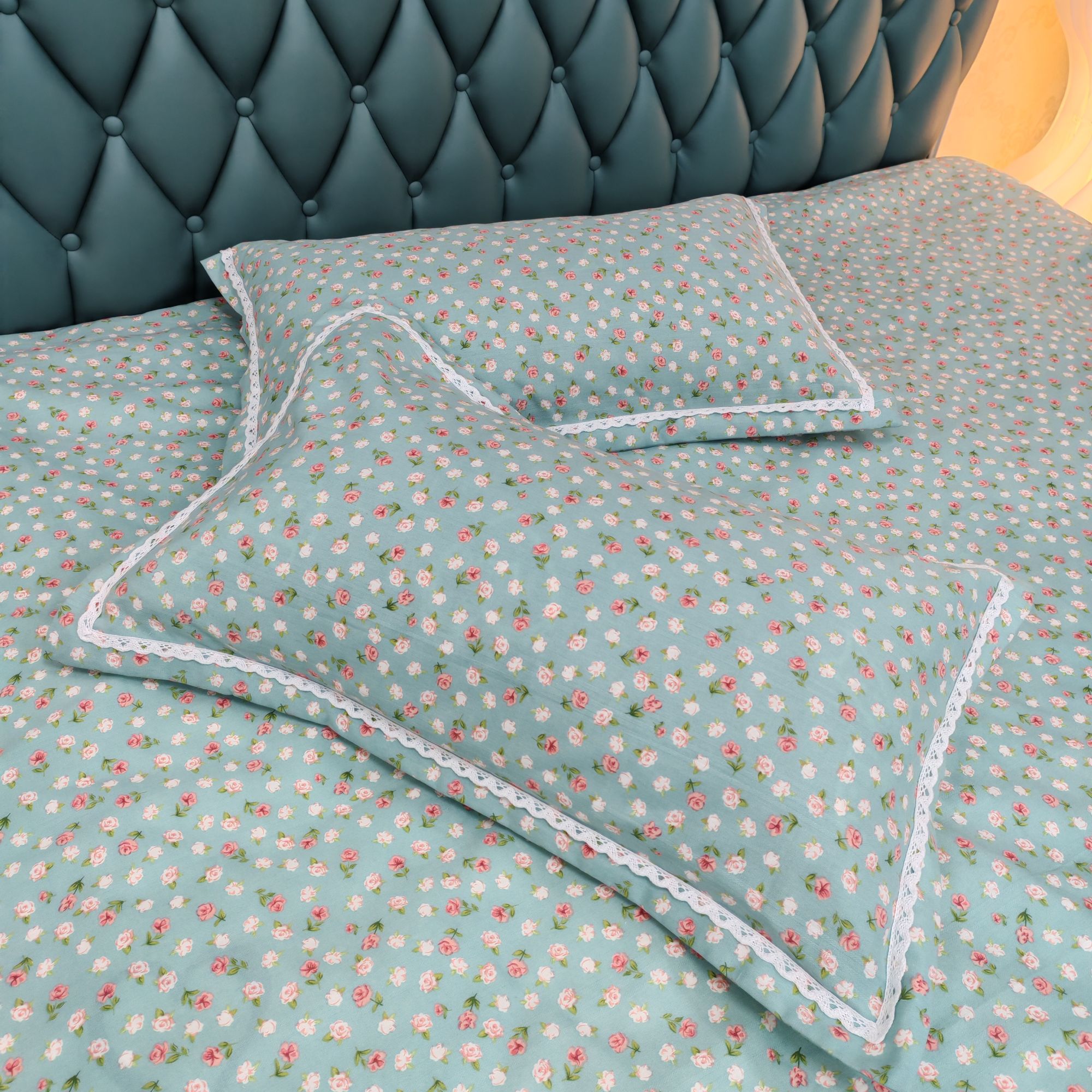 加大花边2.7床单+枕套三件套粗布细沙四季床单双人卧室LL