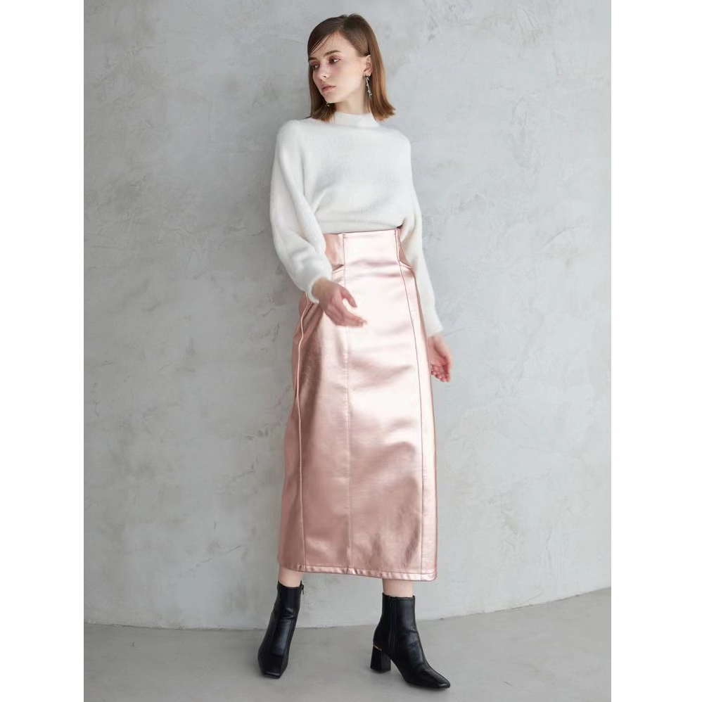 『咸鱼日单』M家秋季新款高腰直筒皮革半身裙