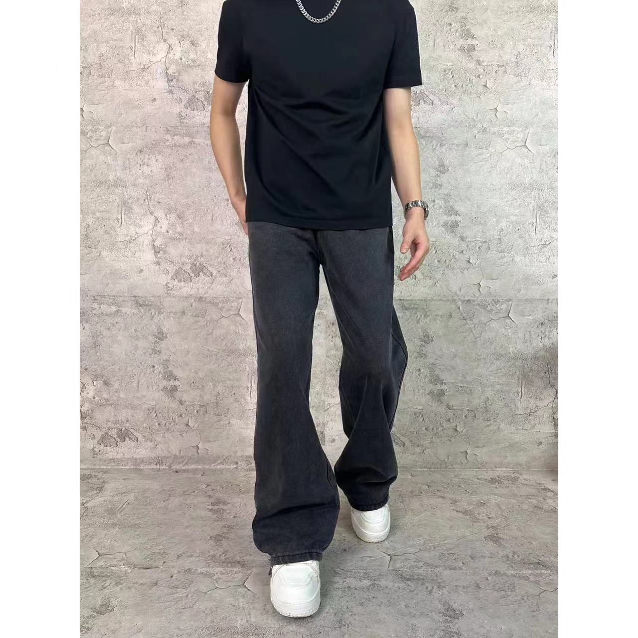 裤王·宽松复古微喇牛仔裤复古cleanfit休闲简约水洗百搭裤