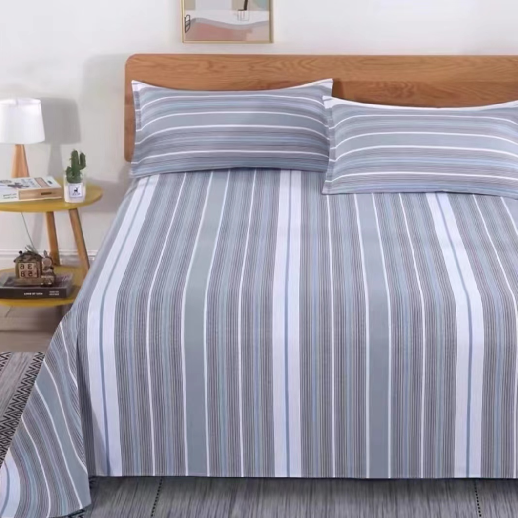 纯棉1.5加厚单人床单全棉色织炕单老粗布款防滑复古风睡单