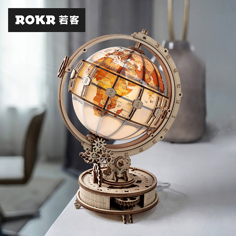 地球仪小夜灯 DIY手工拼装模型表白女友生日礼物摆件