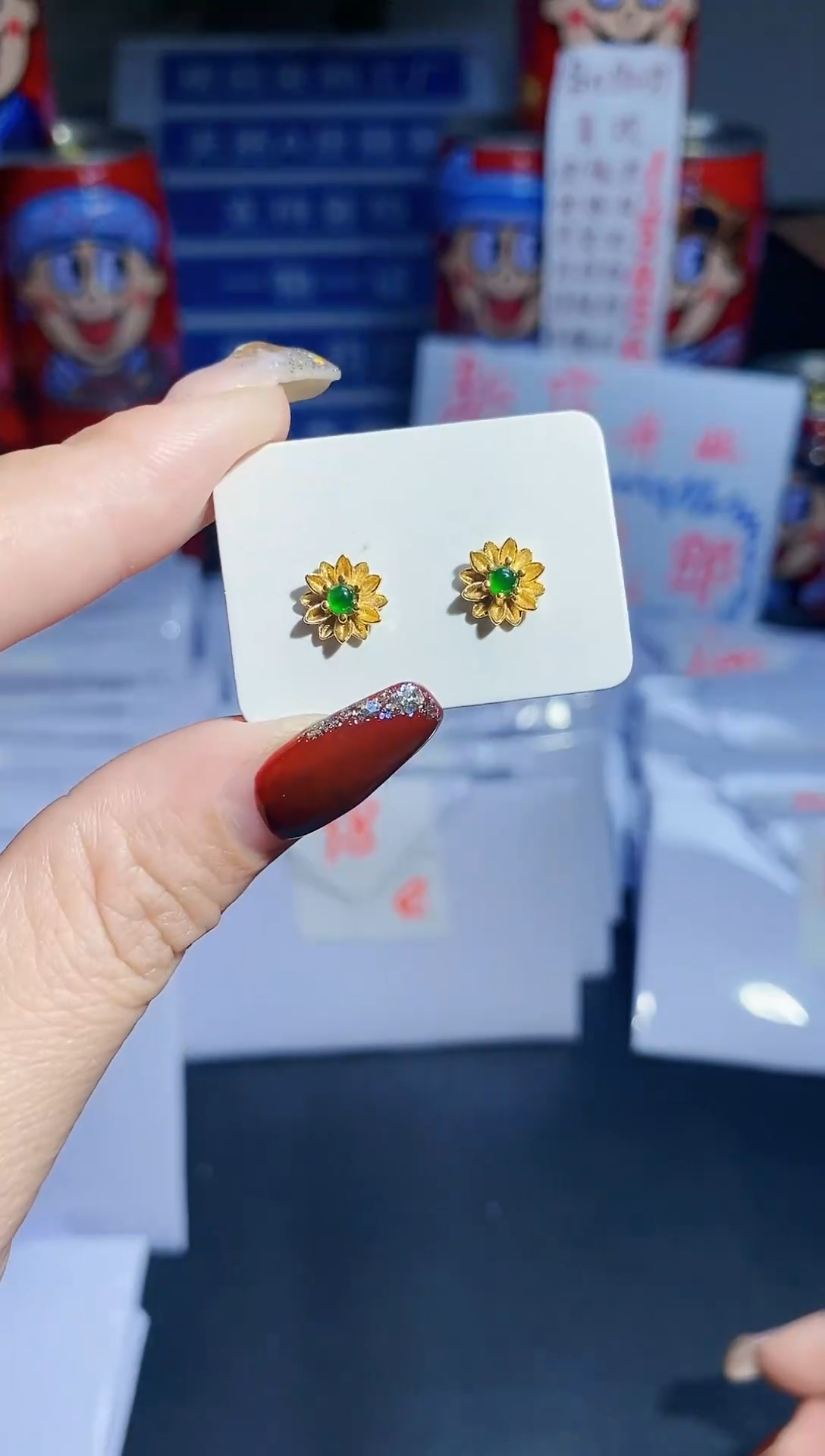 【闪购商品】翡翠耳饰银S925镶嵌1