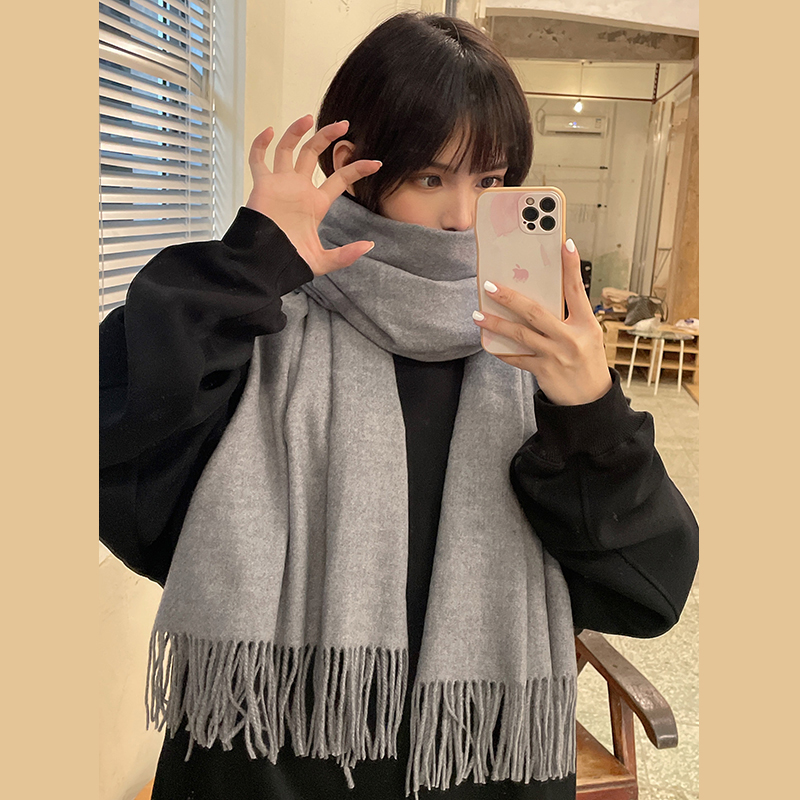 纯色围巾冬季2025新款加厚保暖仿羊绒大披肩围巾女款爆款2025新款